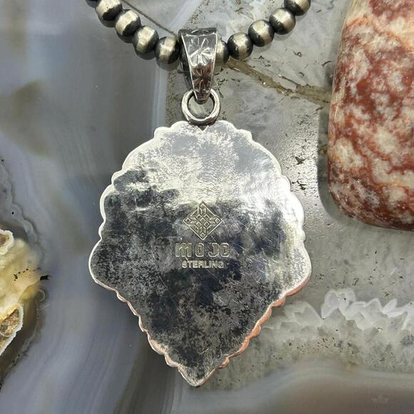 Sterling Silver Southwestern Style Teardrop Turquoise Pendant For Women #9 - Picture 7 of 10